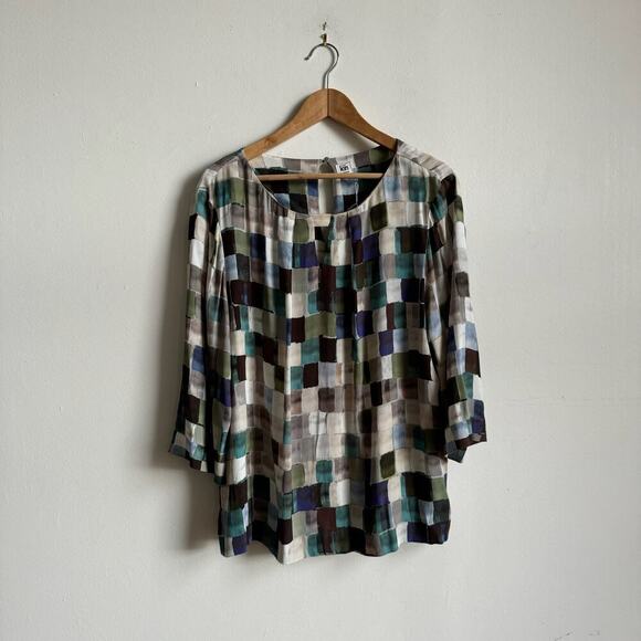 KIN by JOHN LEWIS Parachute 3/4 Sleeve Colorblock Blouse - Picture 1 of 6
